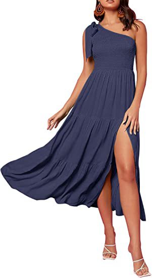 VALENZIA™  Single-Shoulder Stacked Hem Dress