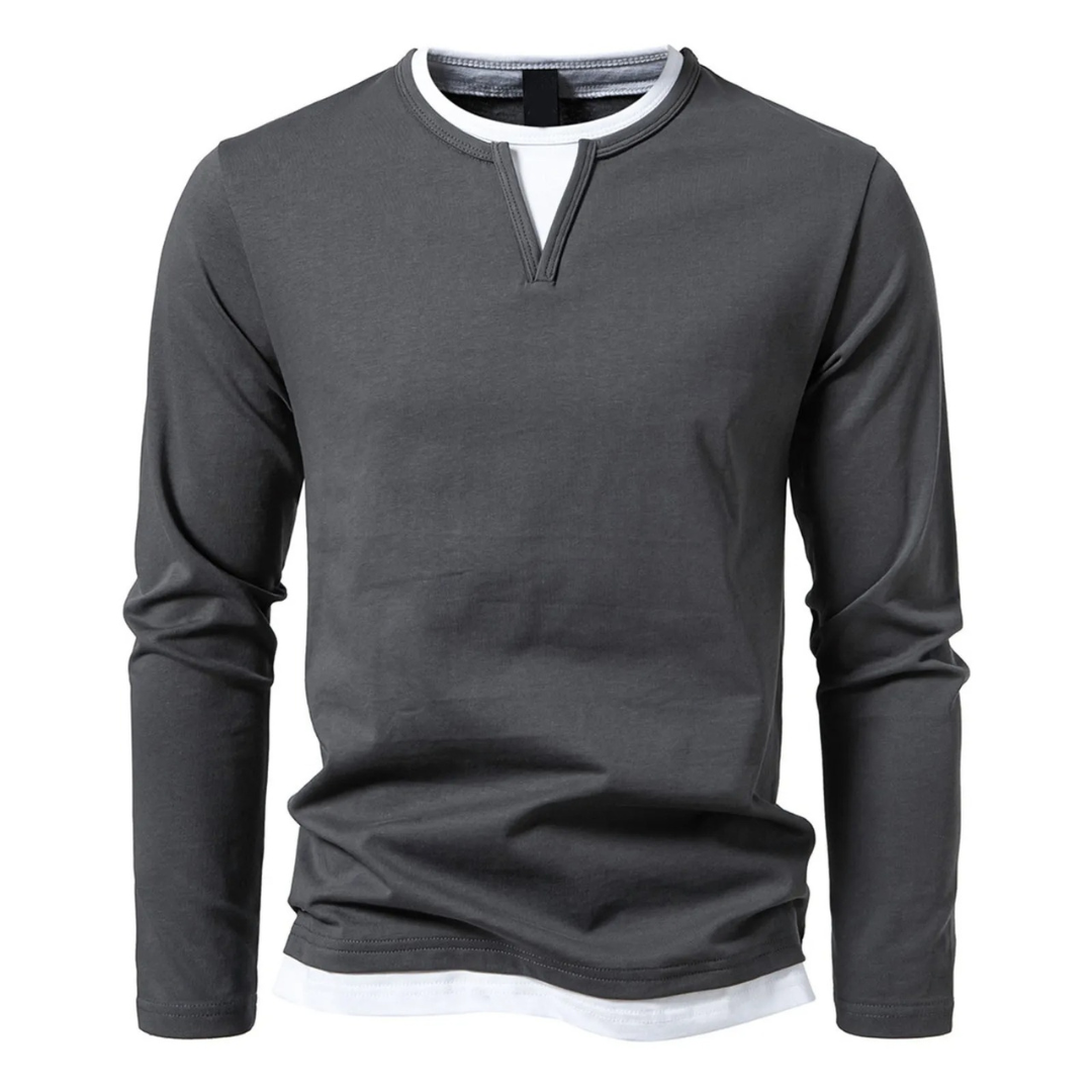 Steven - Long-Sleeved T-shirt in Cotton