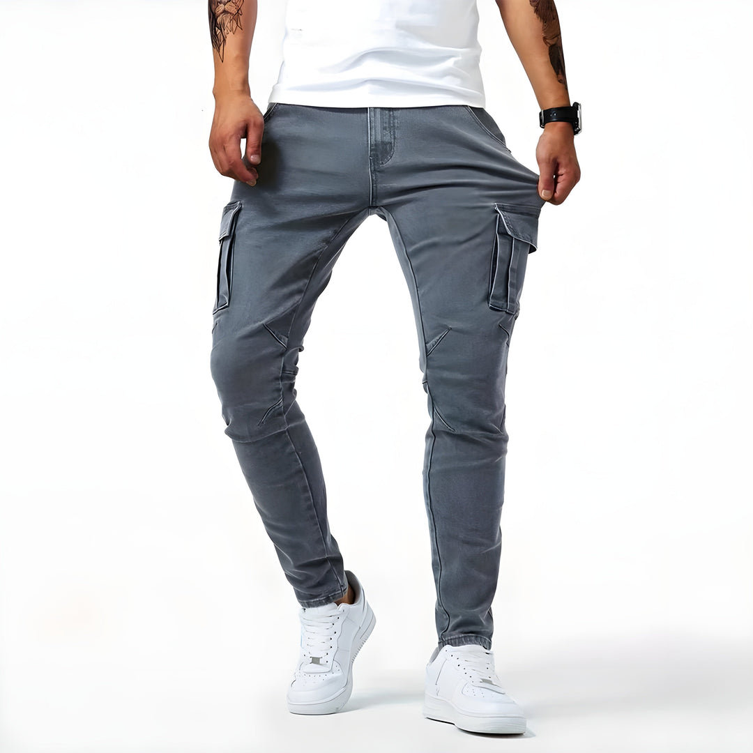 Jean François™ - Elastic Denim Cargo Pants