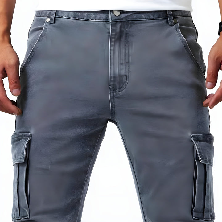 Jean François™ - Elastic Denim Cargo Pants