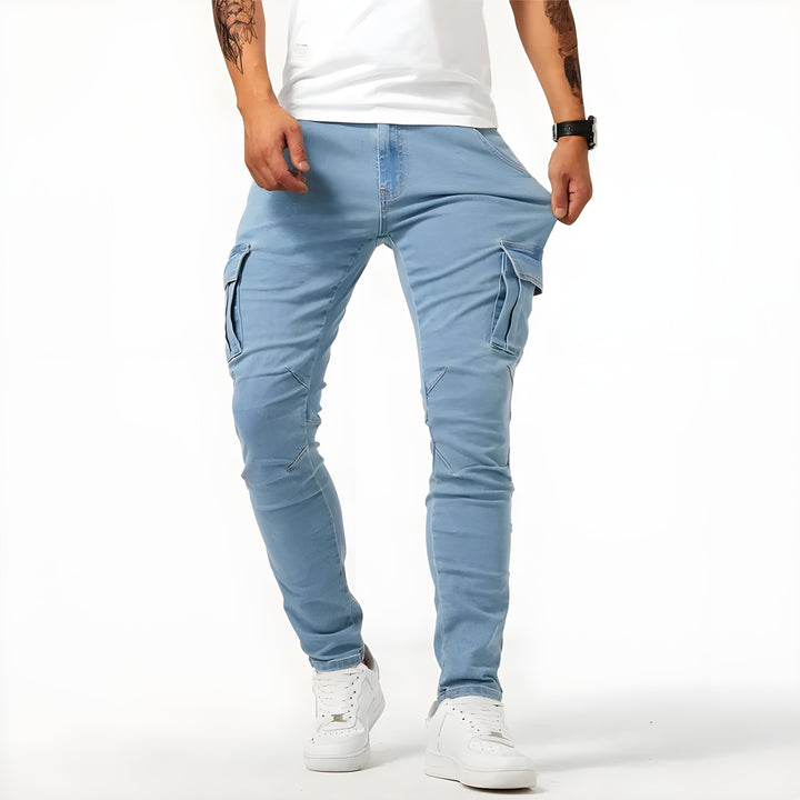 Jean François™ - Elastic Denim Cargo Pants