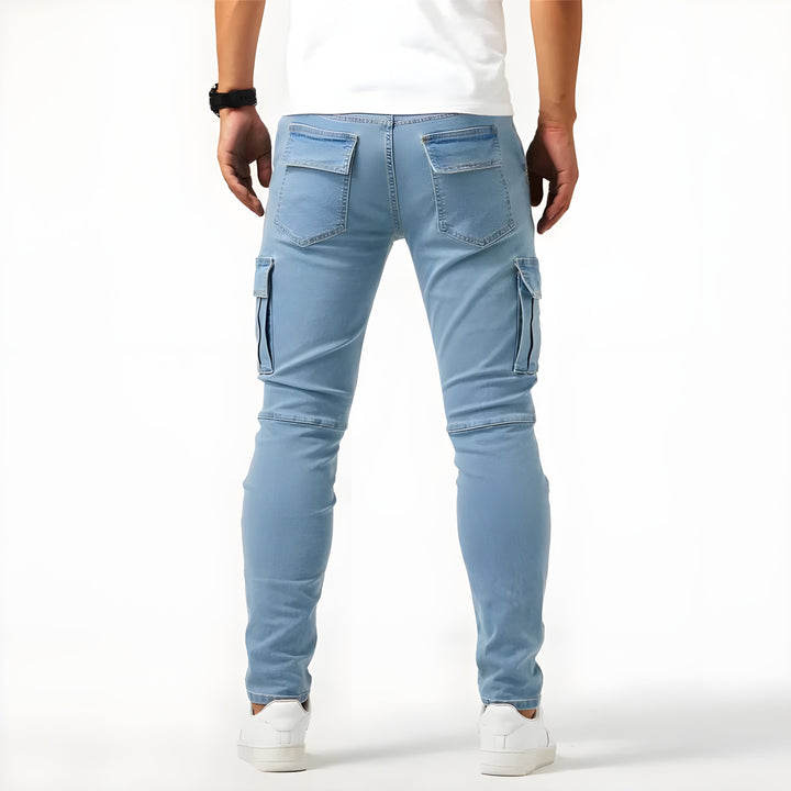 Jean François™ - Elastic Denim Cargo Pants