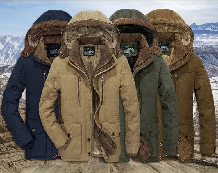 Thermal Men's Winter Parka with Multiple Pockets