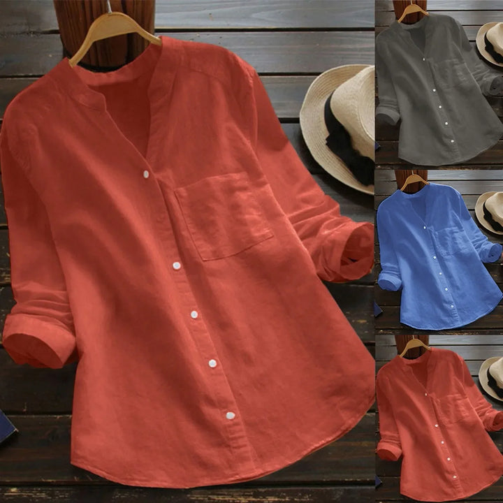 Nicolette™ | Linen Long Sleeve Shirt