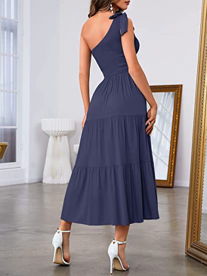 VALENZIA™  Single-Shoulder Stacked Hem Dress